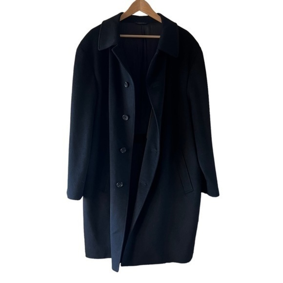 Loro Piana Nordstrom Men's Storm System Black Wool Over Coat Size 48R - Picture 3 of 14